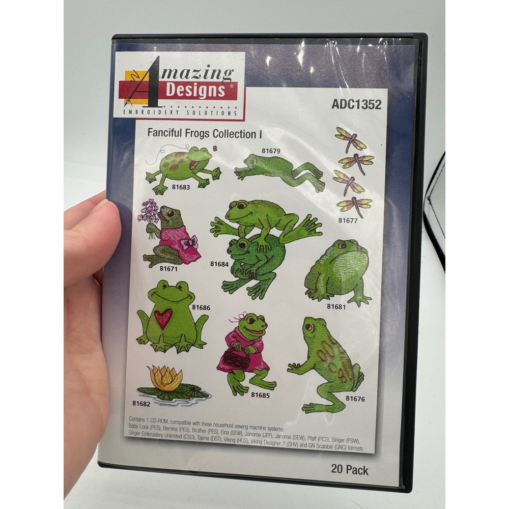Amazing Designs Fanciful Frogs Collection I Embroidery Software  CD Floppy